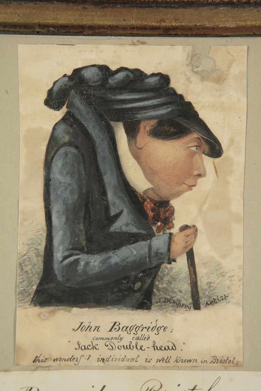 John Baggridge; běžně nazývaný „Jack Double-head“ (akvarel na papíře) od John Church Dempsey