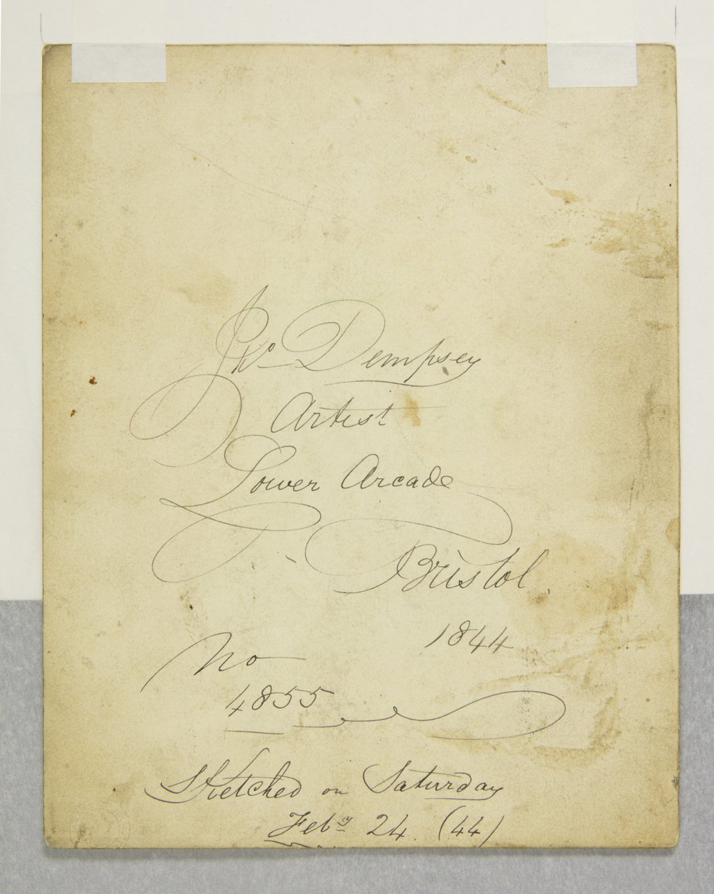Portrét mládí, verso od John Church Dempsey