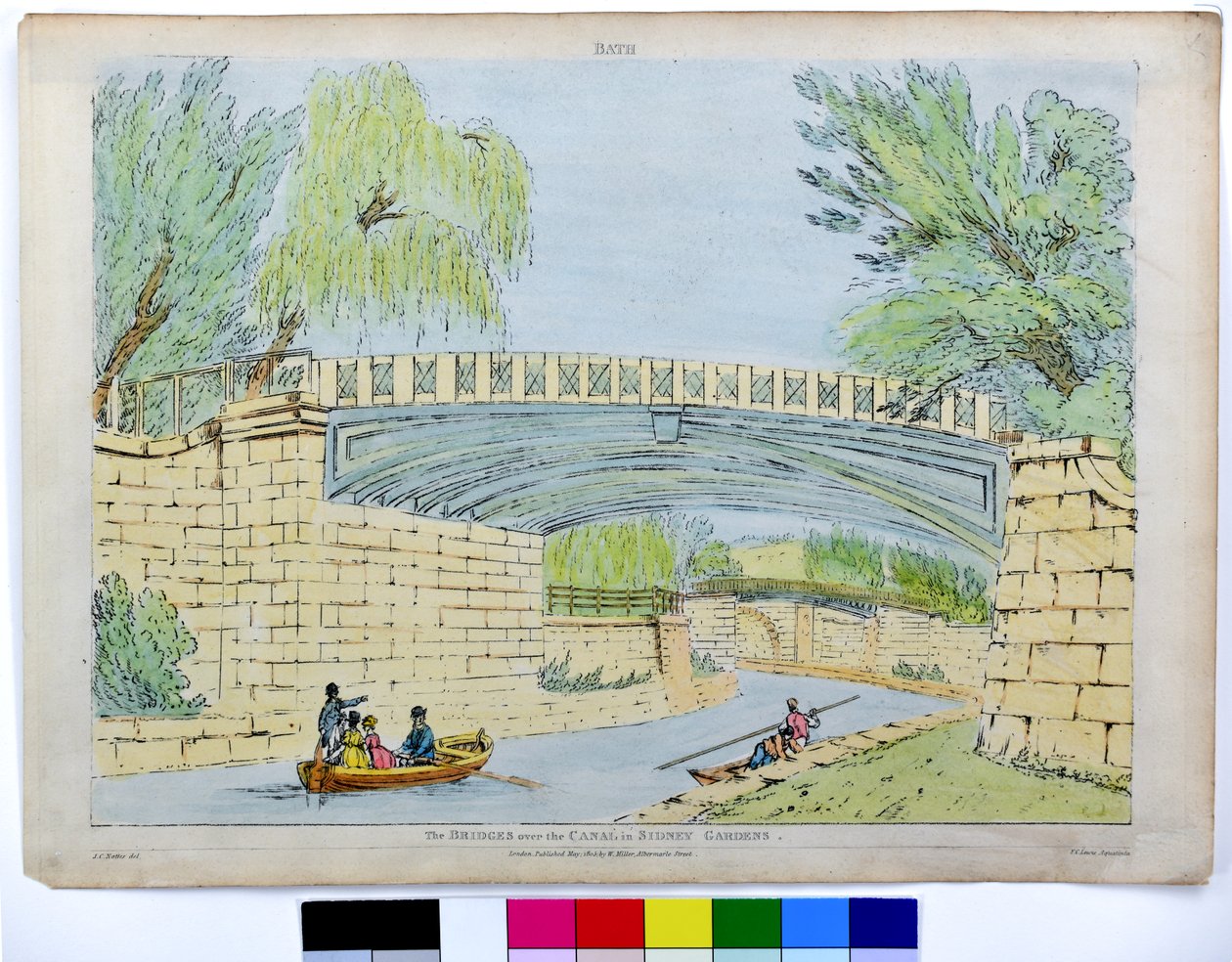 Vana. Mosty přes kanál v Sidney Gardens od John Claude Nattes