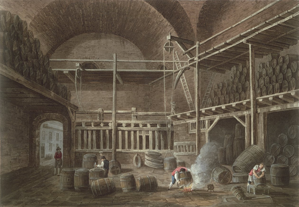 The Baths of Julian v Hotel de Cluny, 1809 (akvatinta) od John Claude Nattes