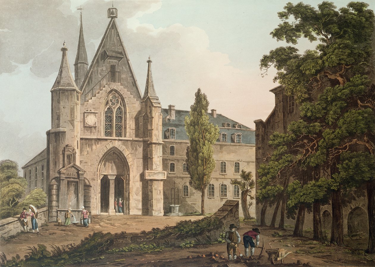 College de Navarre v Paříži, vyryl I. Hill, 1809 (akvatinta) od John Claude Nattes