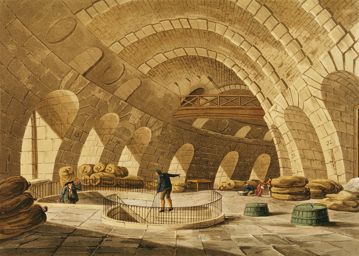 The Wheat Store, Rue de Viarmes, vyryl I. Hill od John Claude Nattes