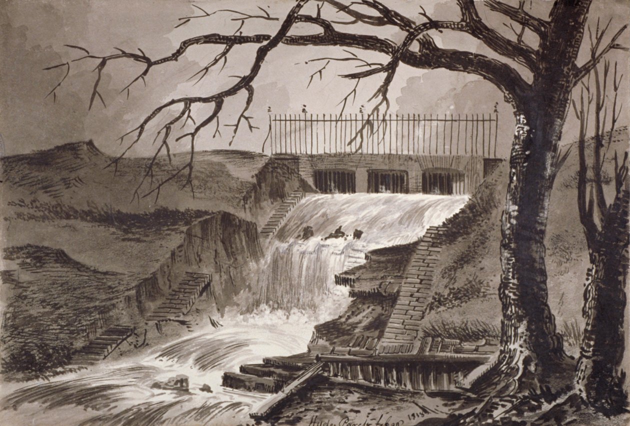 Pohled na výstup z Serpentine, Hyde Park, Londýn, 1818. od John Claude Nattes