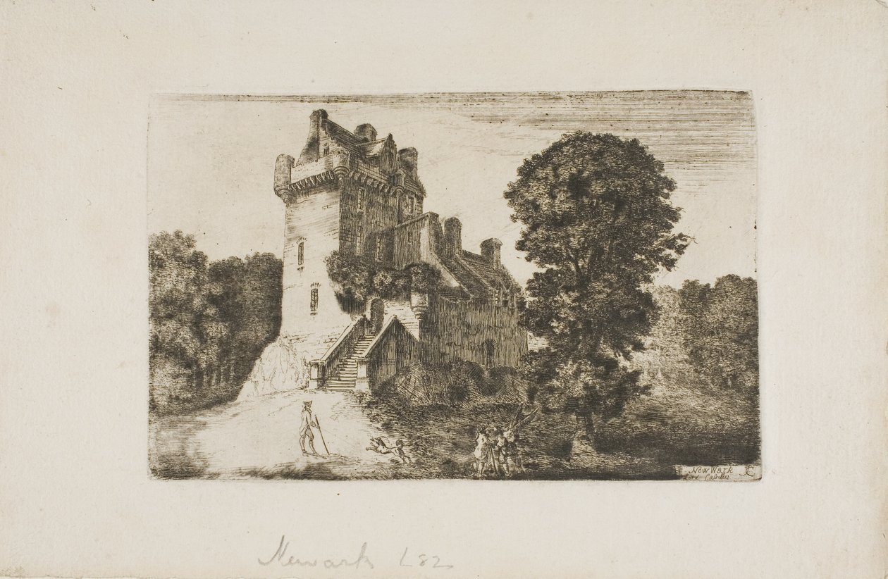 Hrad Newark od John Clerk of Eldin