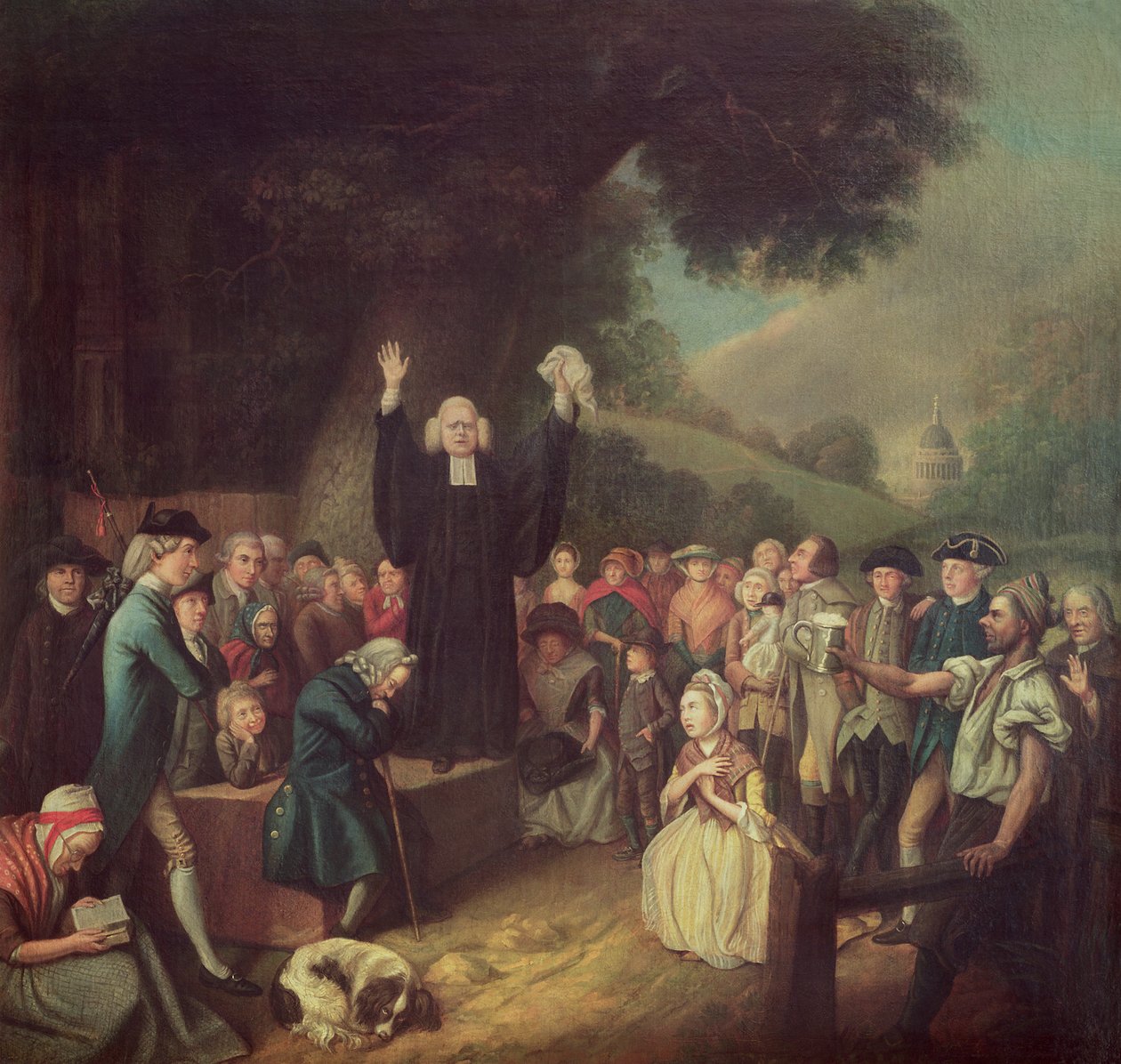 Kázání George Whitefielda od John Collet
