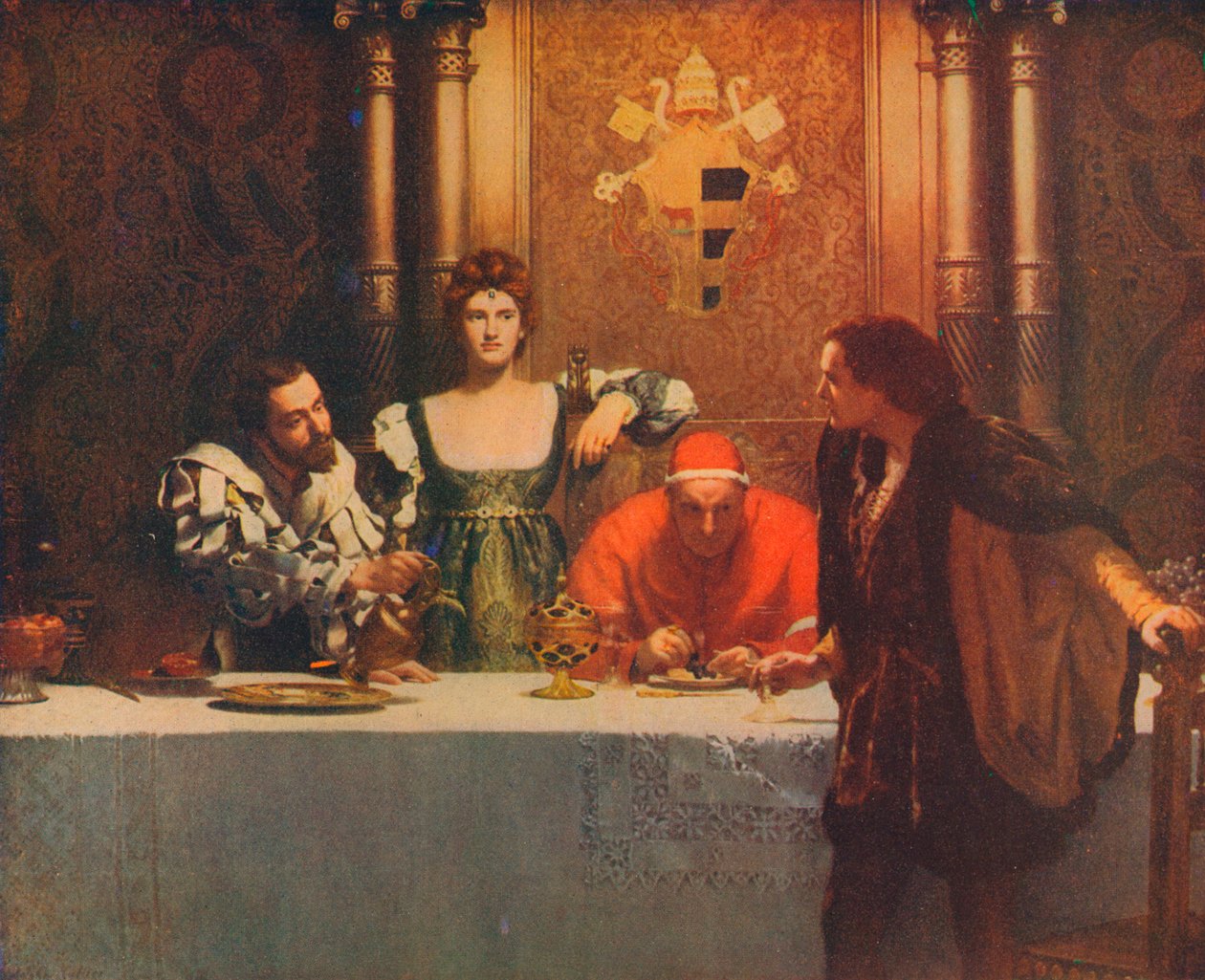 Sklenka vína s Caesarem Borgiou, 1893, 1914 od John Collier
