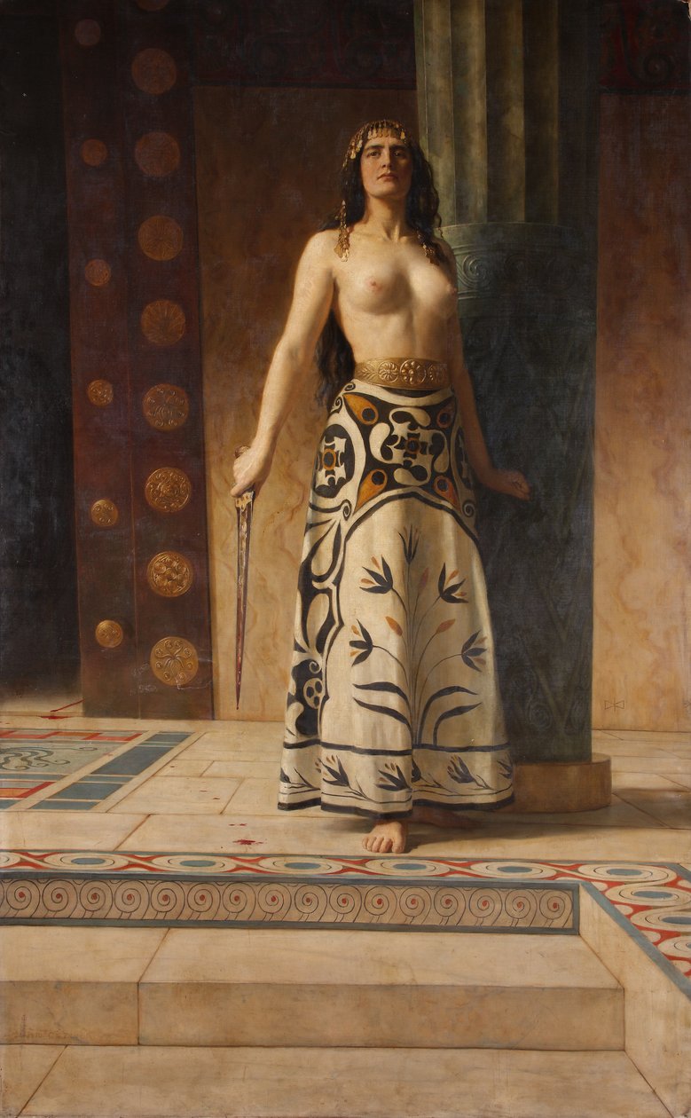 Clytemnestra, kolem roku 1914 (olej na plátně) od John Collier