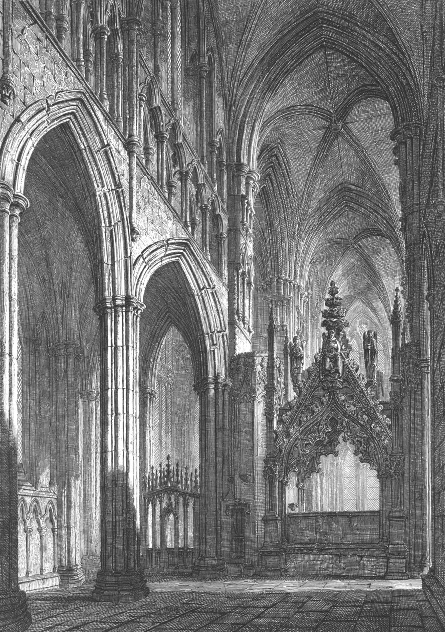 Beverley Minster, východní transept, počátek 19. století od John Coney