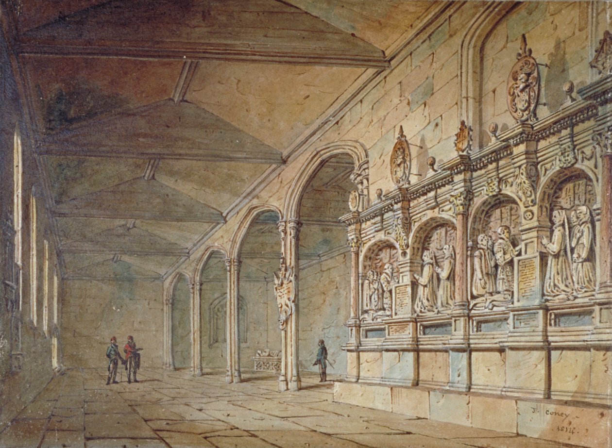 Interiér kaple svatého Petra ad Vincula, Tower of London, 1814 od John Coney