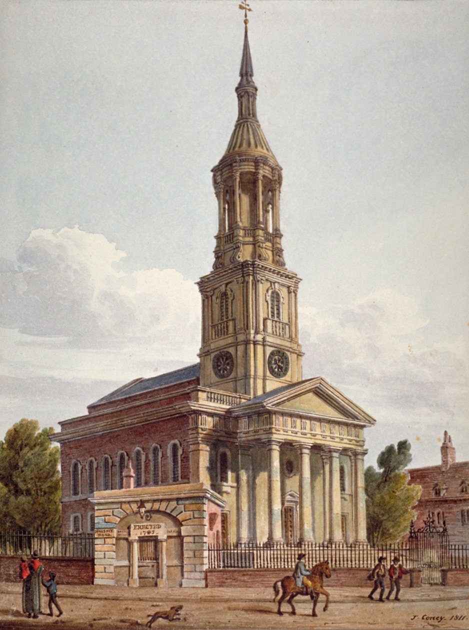 Kostel svatého Leonarda, Shoreditch, Londýn, 1811 od John Coney