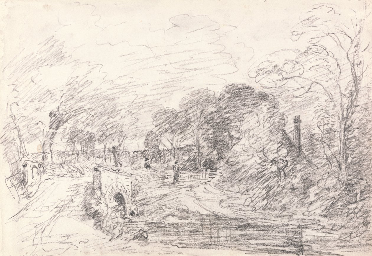 Most poblíž Salisbury Court, možná Milford Bridge od John Constable