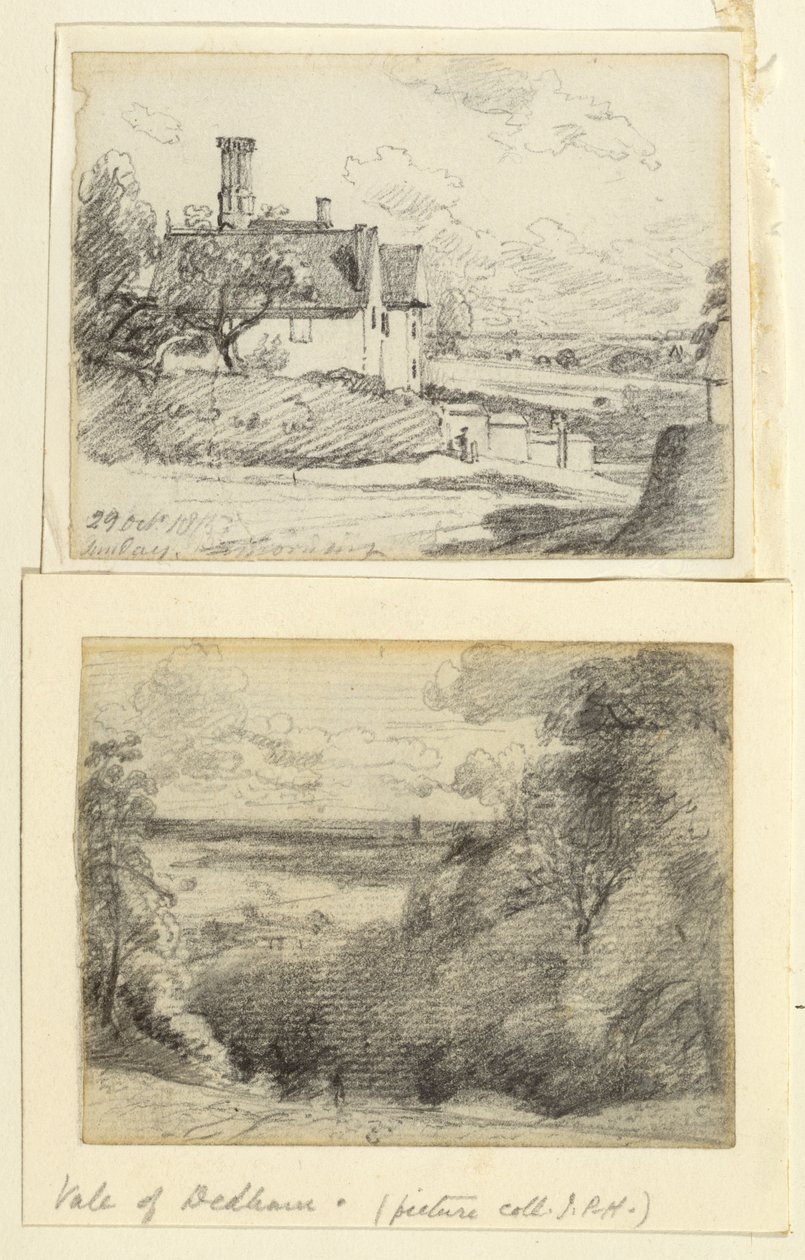 A Manor House, 1815, a Dedham z blízkosti Gun Hill, Langham, c.1815 od John Constable