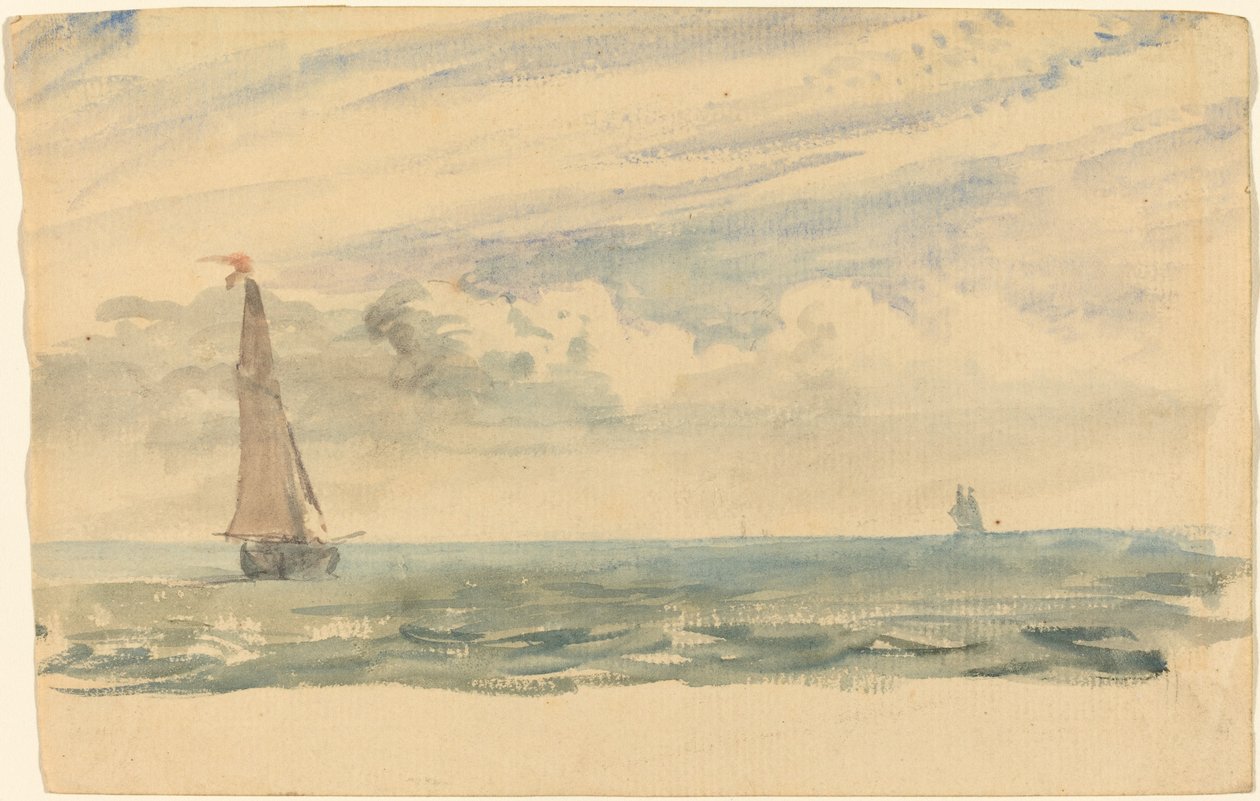 Přímořská krajina se dvěma plachetnicemi od John Constable
