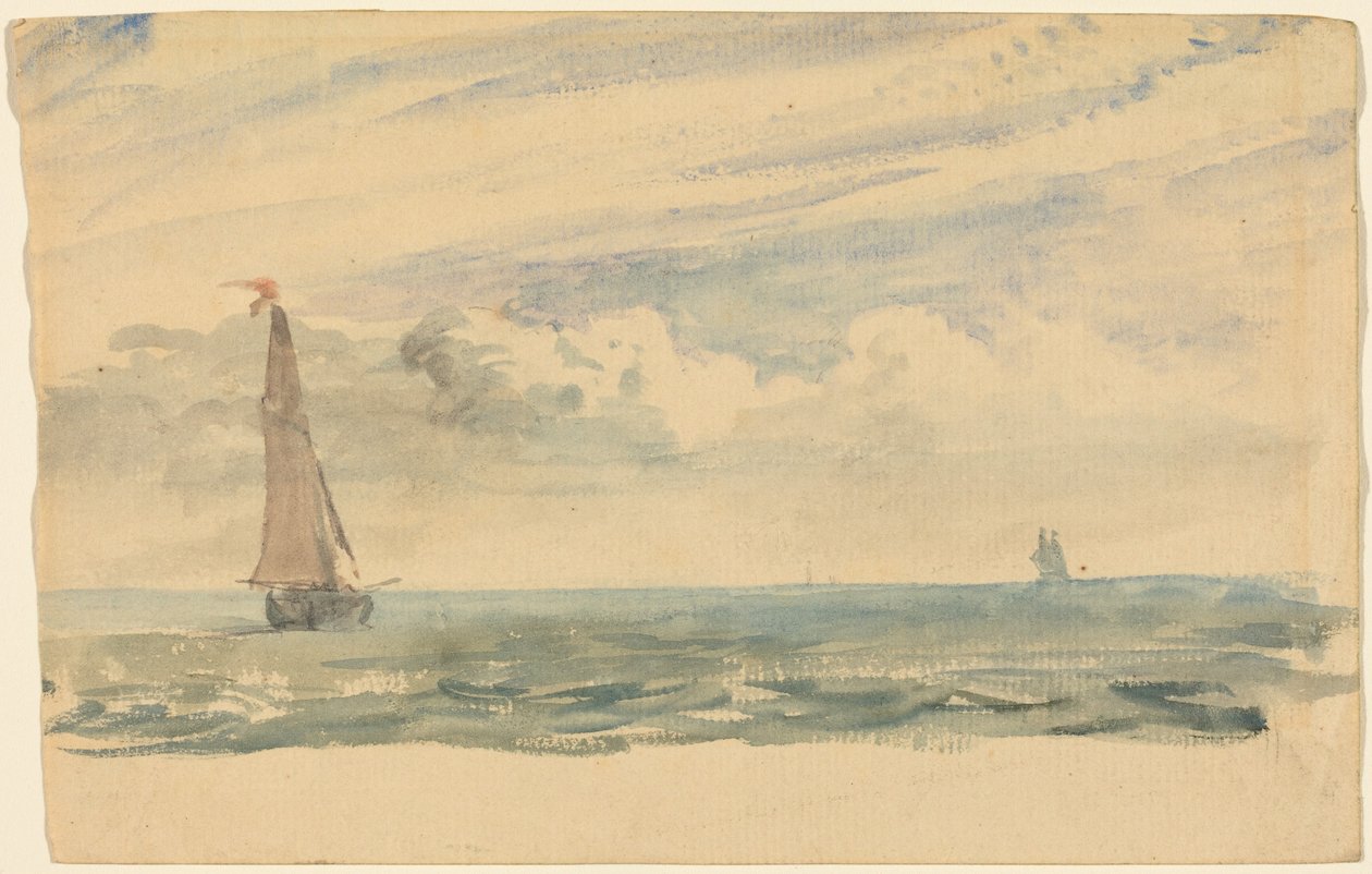 Mořská krajina se dvěma plachetnicemi od John Constable