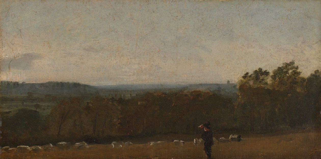 Pastýř v krajině dívající se přes Dedham Vale směrem k Langhamu od John Constable