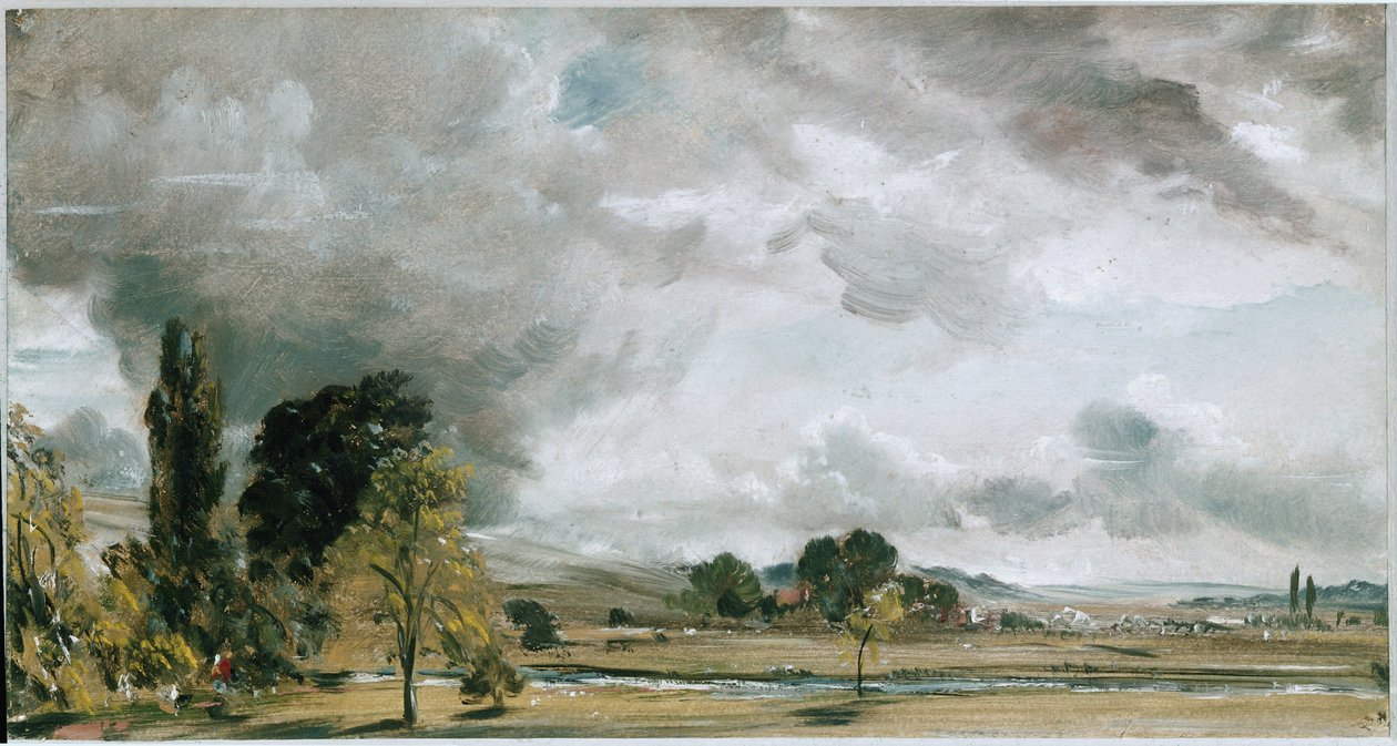 Pohled na Salisbury z Knihovny arciděkanského Fisherova domu (olej na plátně od John Constable