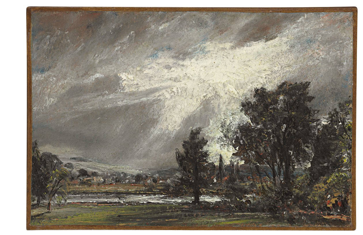 Pohled na Salisbury (olej na papíře položený na plátně) od John Constable