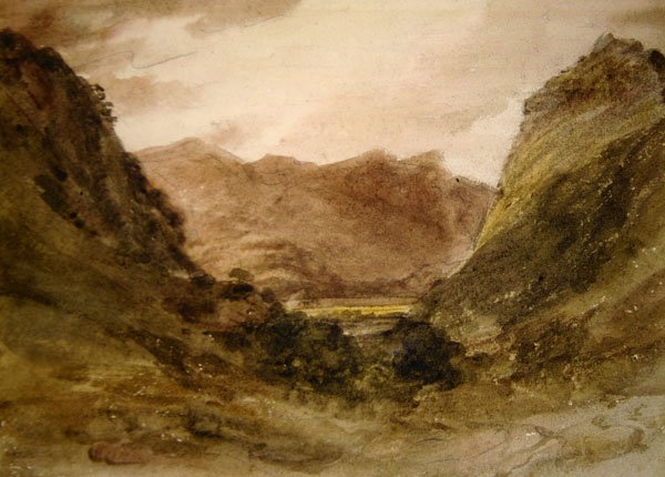 Borrowdale (akvarel na papíře) od John Constable