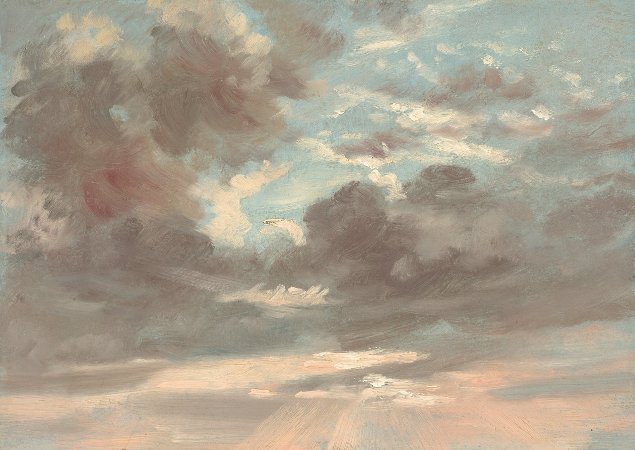 Studie mraků: Bouřlivý západ slunce od John Constable