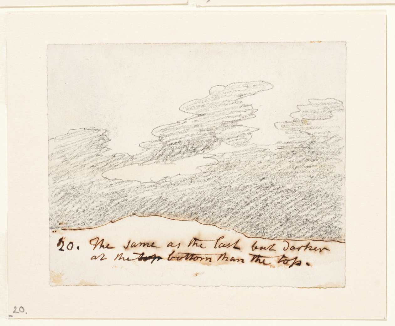 Studie mraků (podle knihy Alexandra Cozense "Engravings of Skies"), asi 1822-23 (grafit na papíře) od John Constable