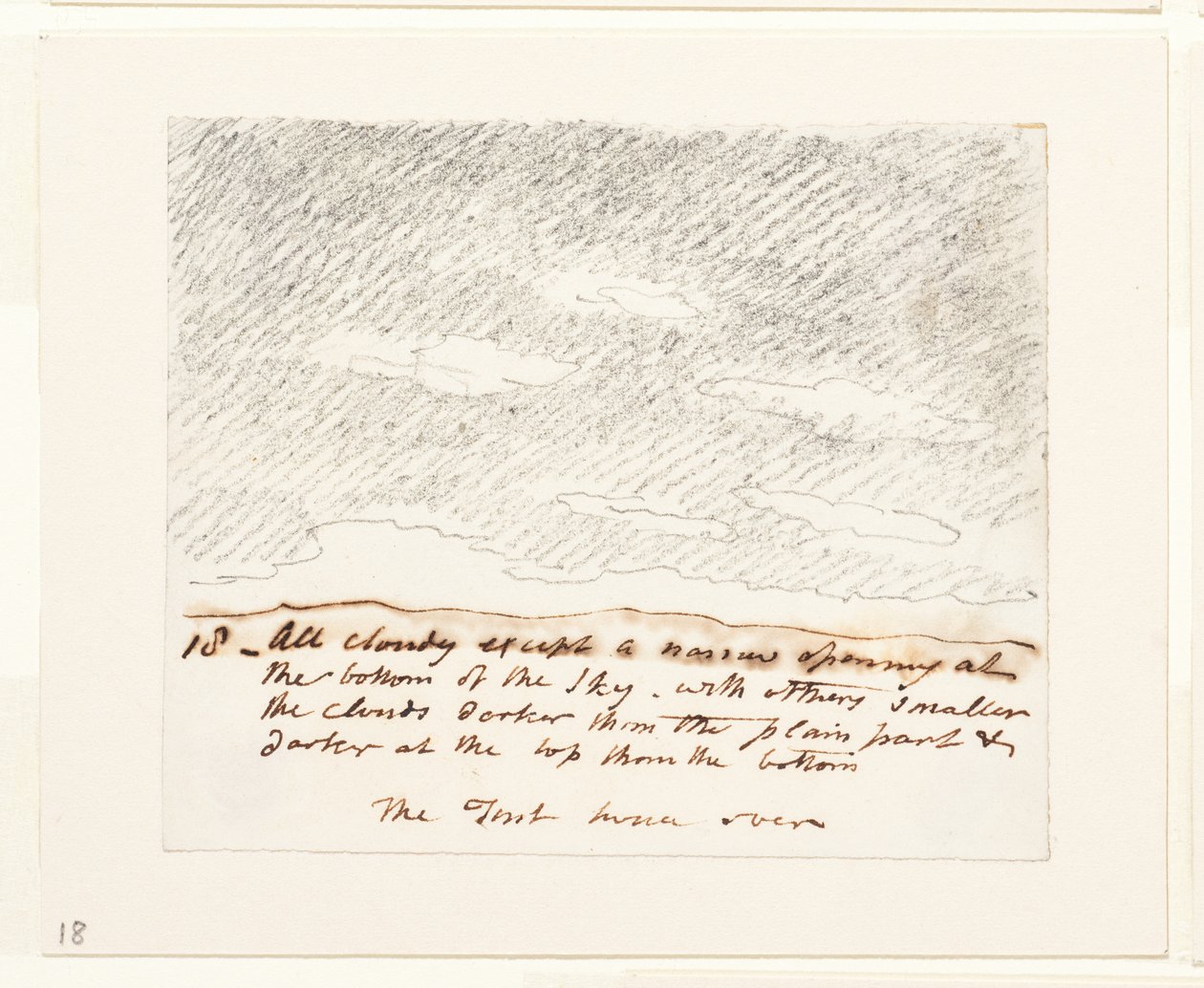 Studie mraků (podle knihy Alexandra Cozense "Engravings of Skies"), asi 1822-23 (grafit na papíře) od John Constable