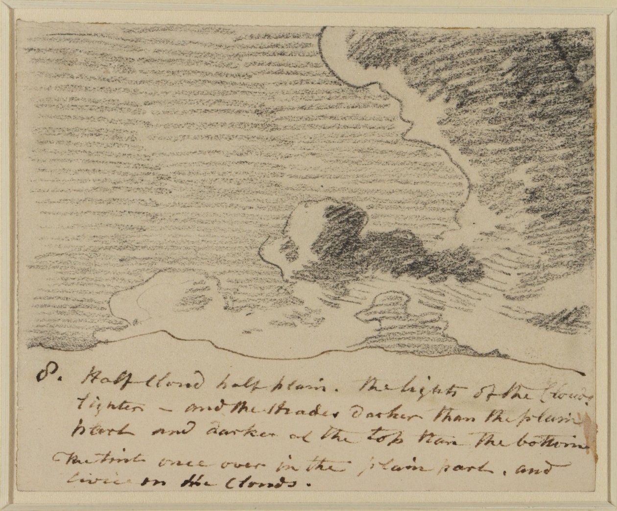 Cloud study (podle Alexandera Cozense Engravings of Skies), kolem 1822-23 (grafit na papíře) od John Constable