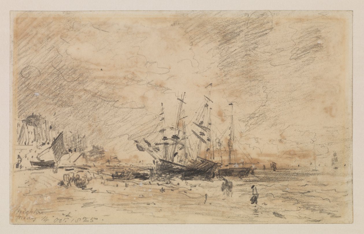 Colliers na pláži v Brightonu, 14. října 1825 od John Constable