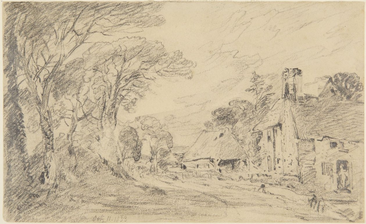 Chata a stromy od John Constable