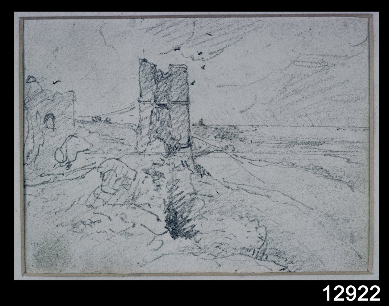 Chaty na vysokém břehu, 1834 od John Constable