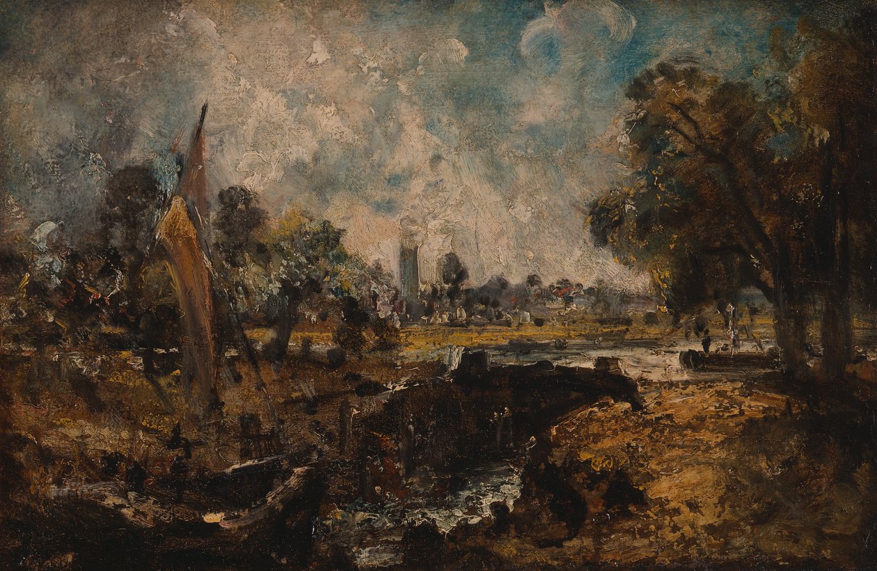 Dedham Lock, 1819 až 1820. od John Constable