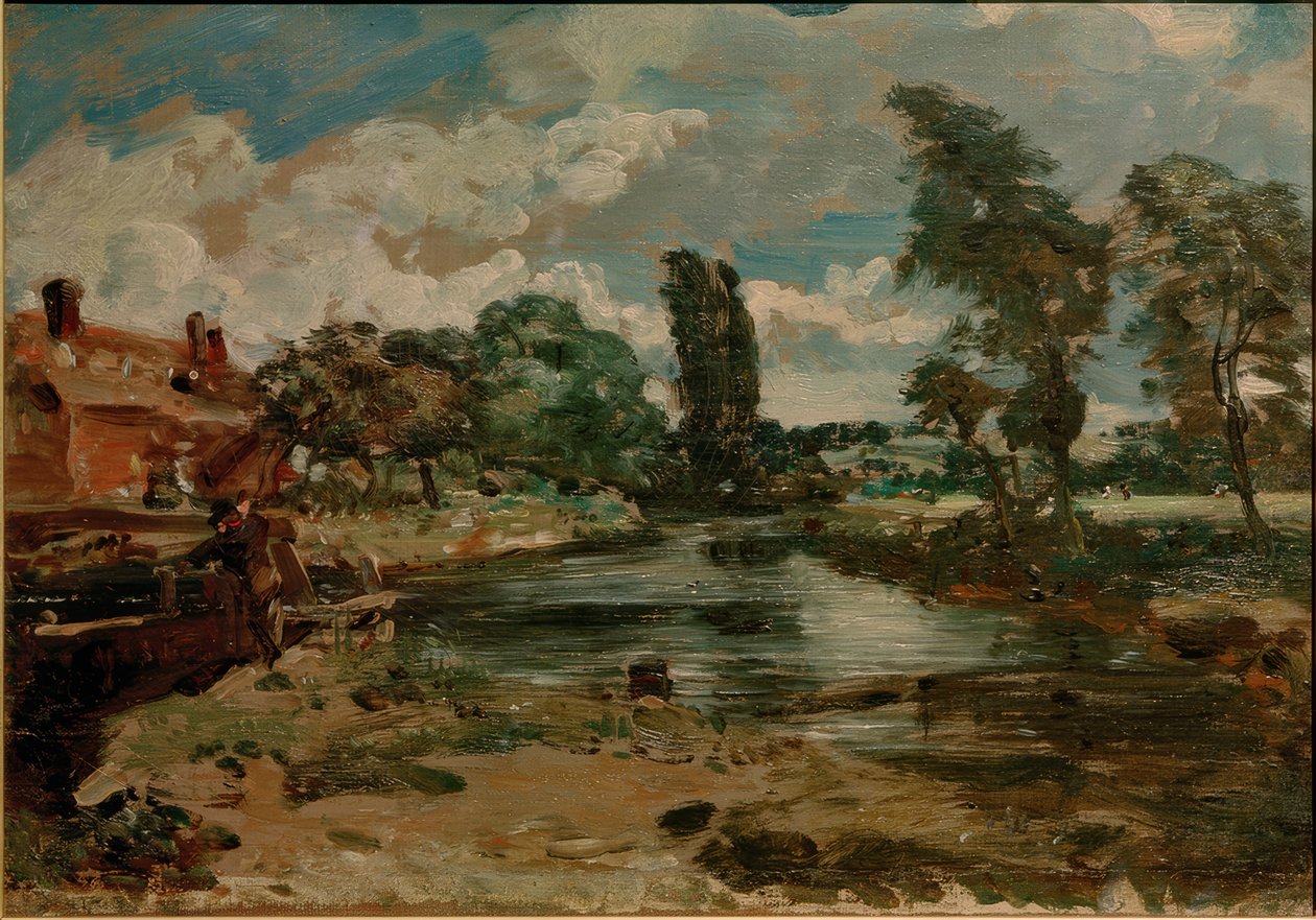 Mlýn Flatford při pohledu od zdymadla od John Constable