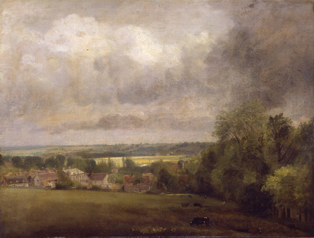 Vesnice na řece Stour od John Constable