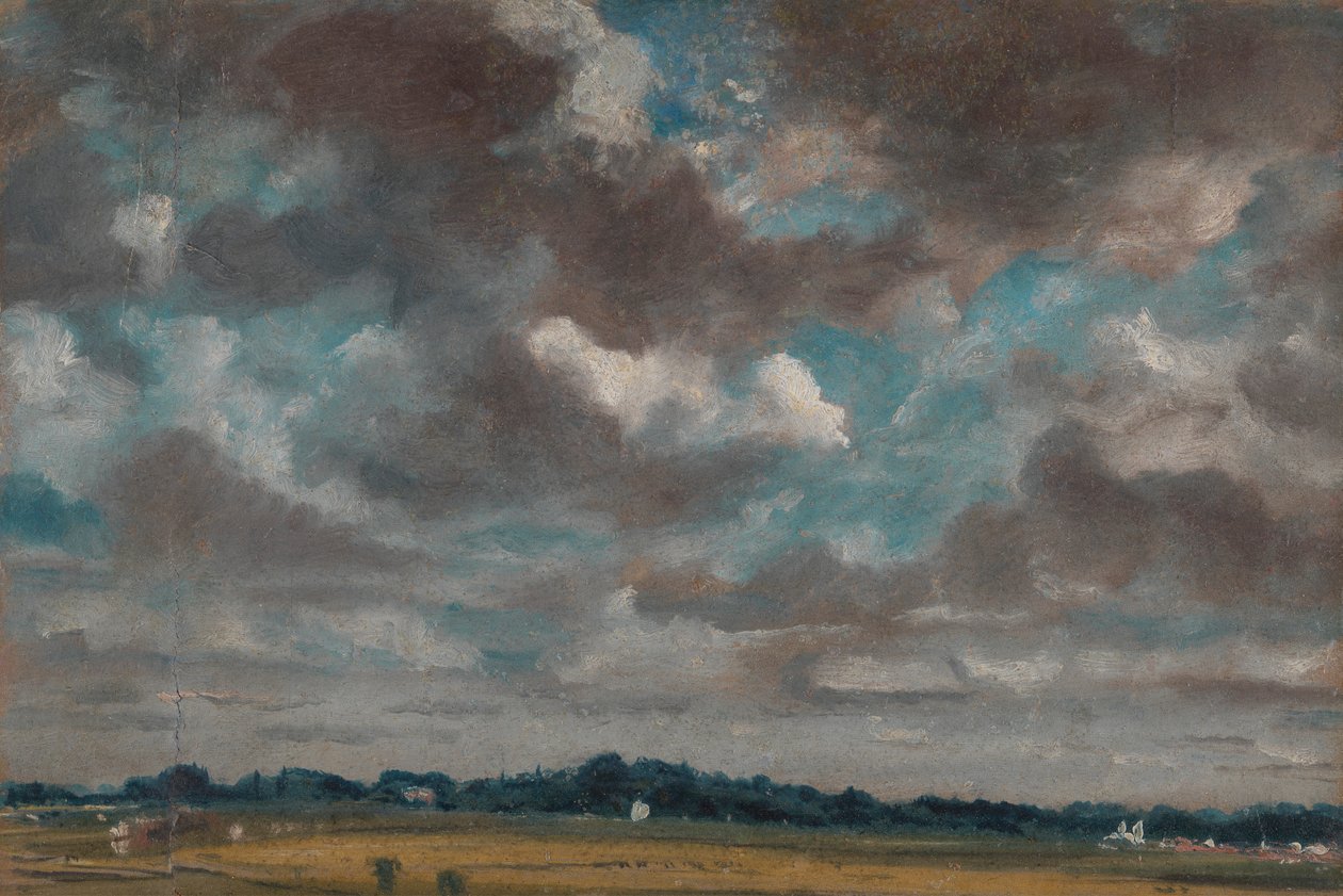 Rozsáhlá krajina s šedými mraky od John Constable