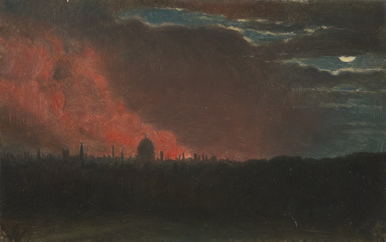 Požár v Londýně, viděno z Hampsteadu od John Constable