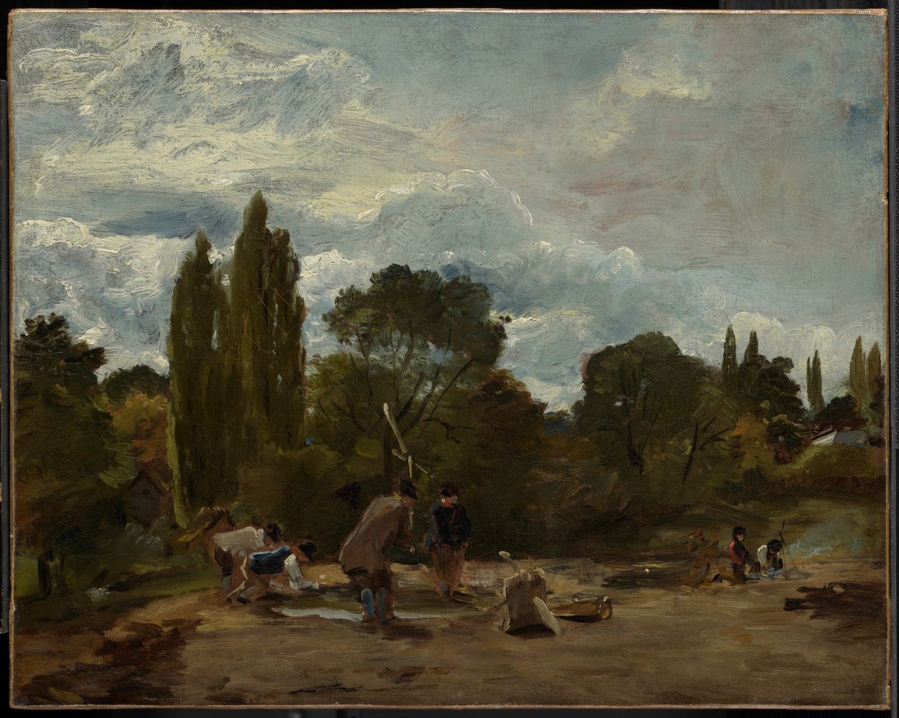 Mlácení řepných hlav, East Bergholt od John Constable