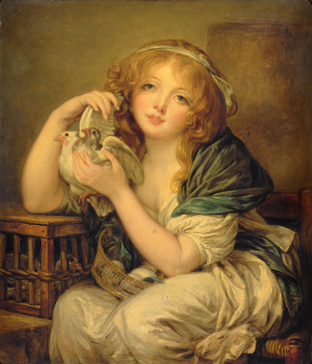 Dívka s holubicemi od John Constable
