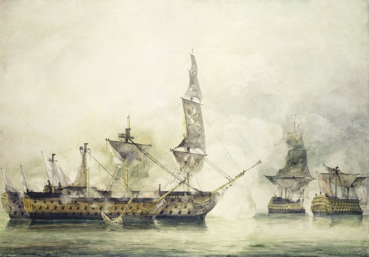 H.M.S. Vítězství v bitvě u Trafalgaru, 1805, od John Constable