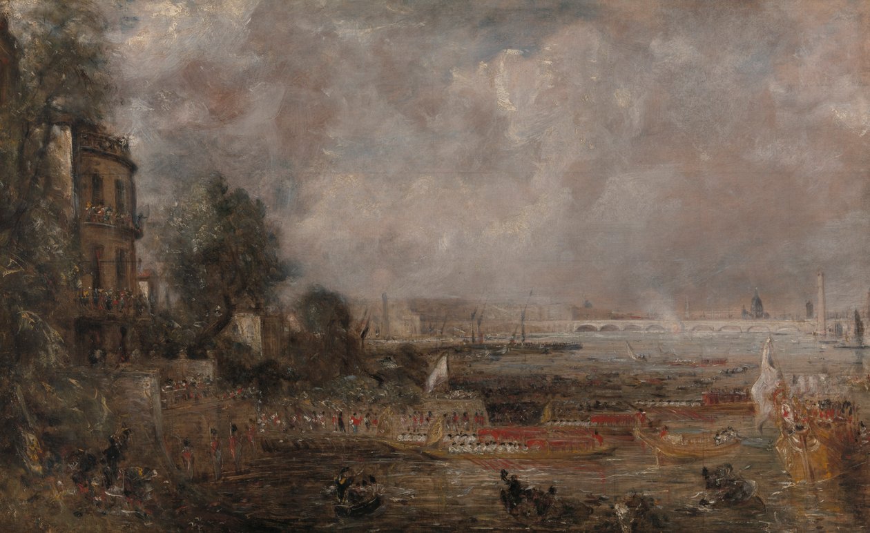 Náčrt poloviční velikosti pro otevření mostu Waterloo („Whitehall Stairs, 18. června 1817“) od John Constable
