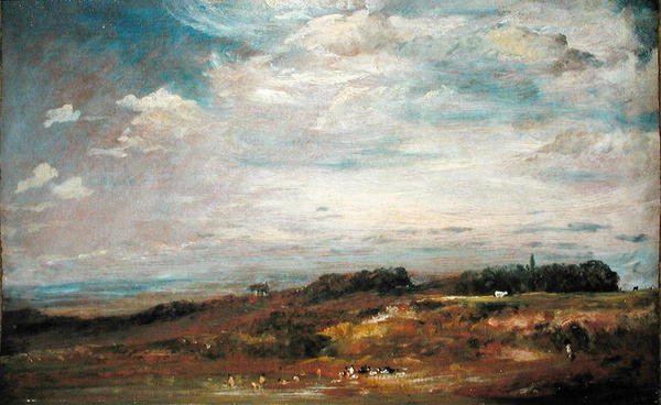 Hampstead Heath with Bathers (olej na plátně) od John Constable
