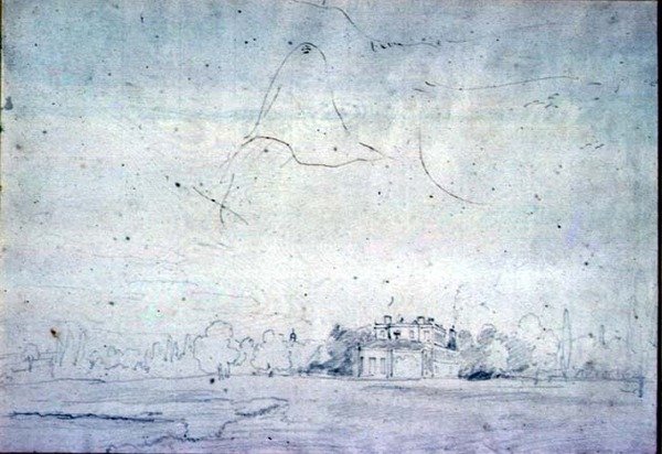 Dům s řadou stromů (tužka) od John Constable