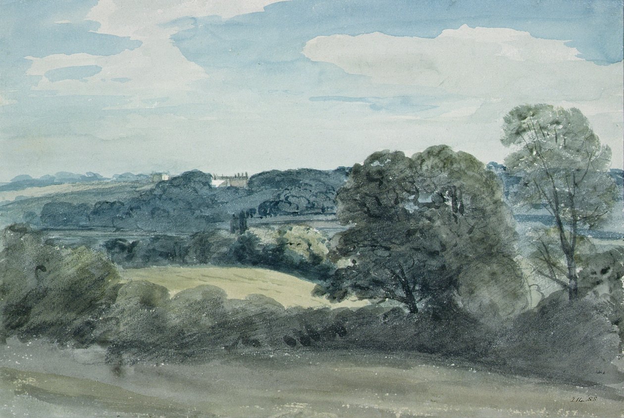 Krajina s budovami v dálce (akvarel) od John Constable