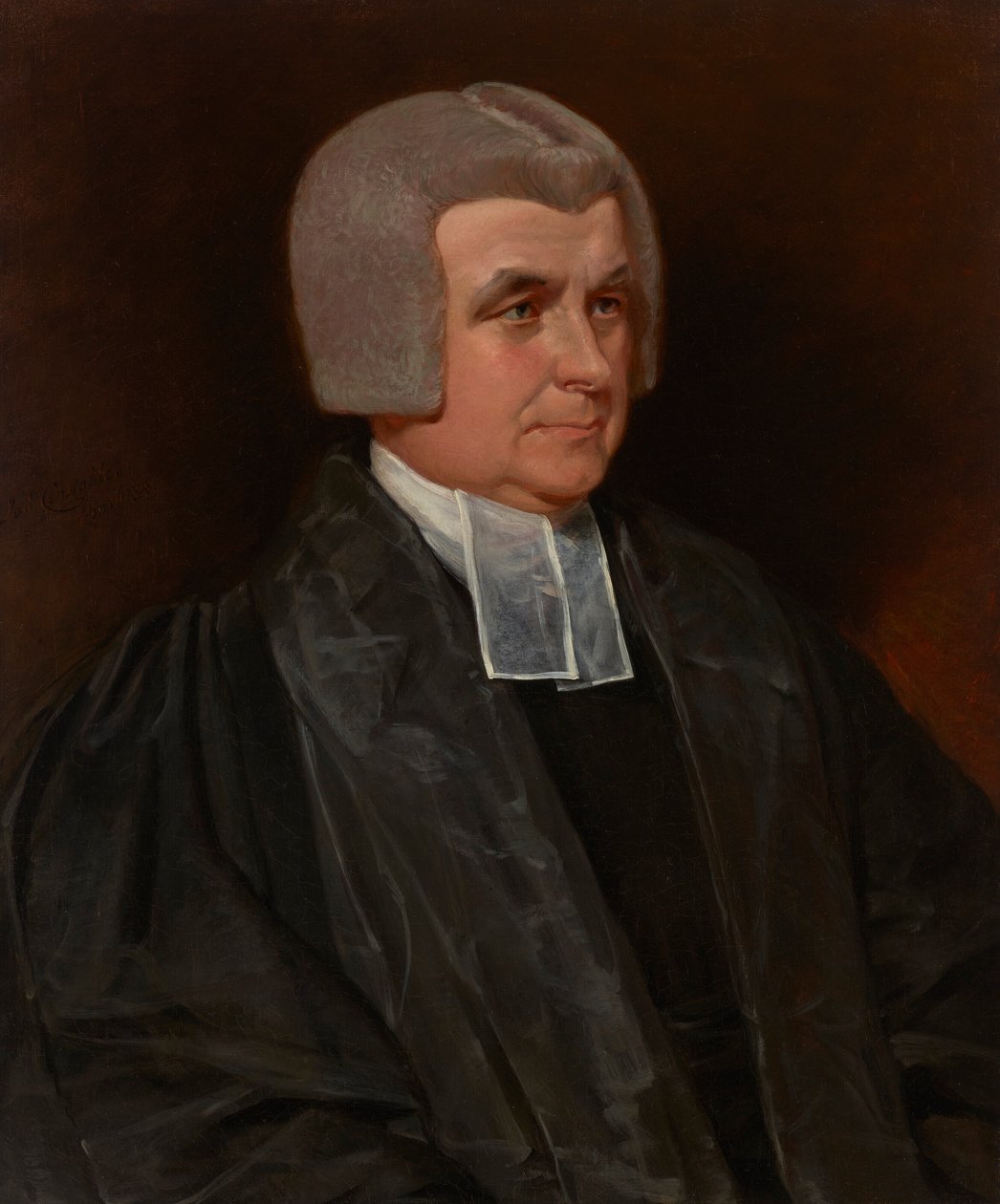 Portrét reverenda Dr. Johna Wingfielda (1760-1825), kanovníka worcesterské katedrály, v černém šatu s bílými páskami, v polovině délky od John Constable