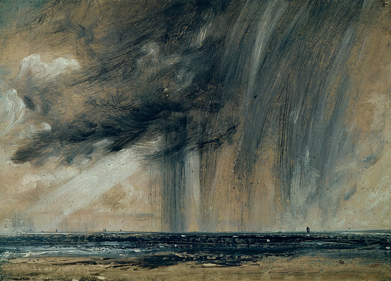 Rainstorm over the Sea, c.1824-28 (olej na papíře položeném na plátně) od John Constable