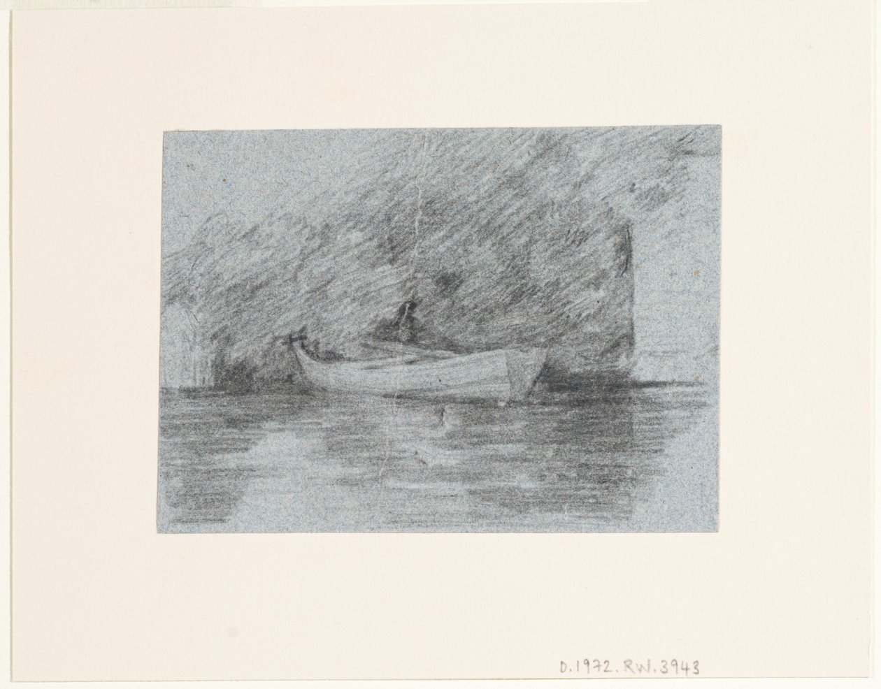 Veslařský člun zakotvený pod břehem od John Constable