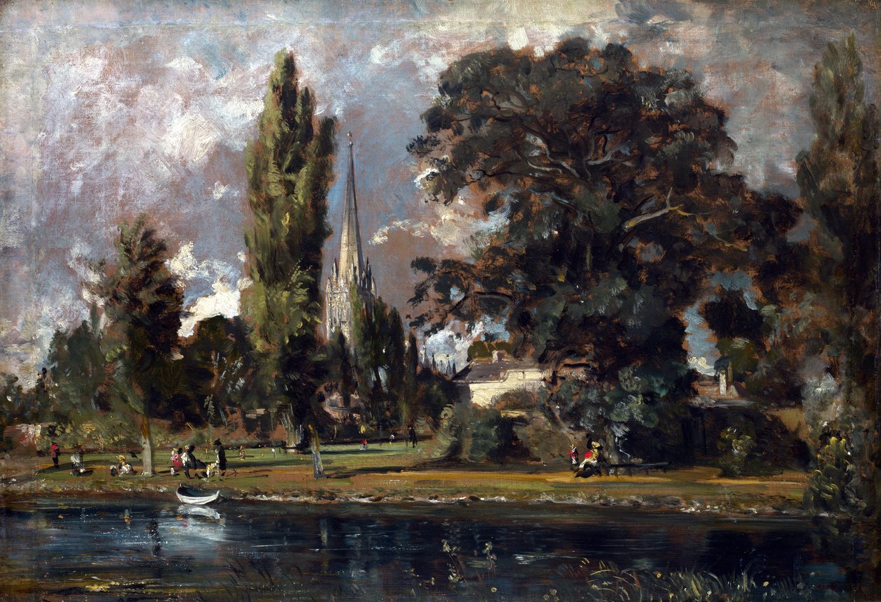 Katedrála v Salisbury a Leadenhall od řeky Avon, 1820 od John Constable