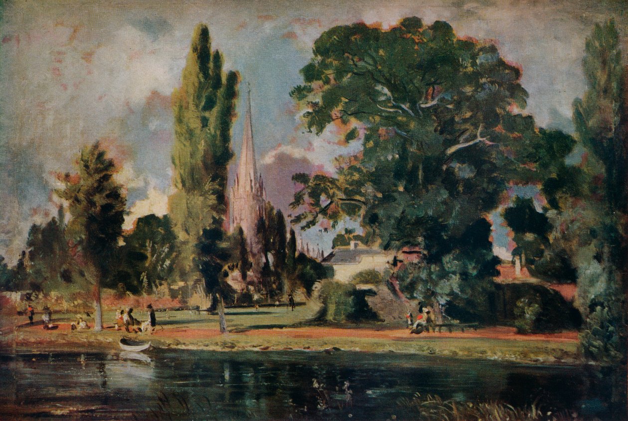 Katedrála v Salisbury a Leadenhall od řeky Avon, 1820 od John Constable