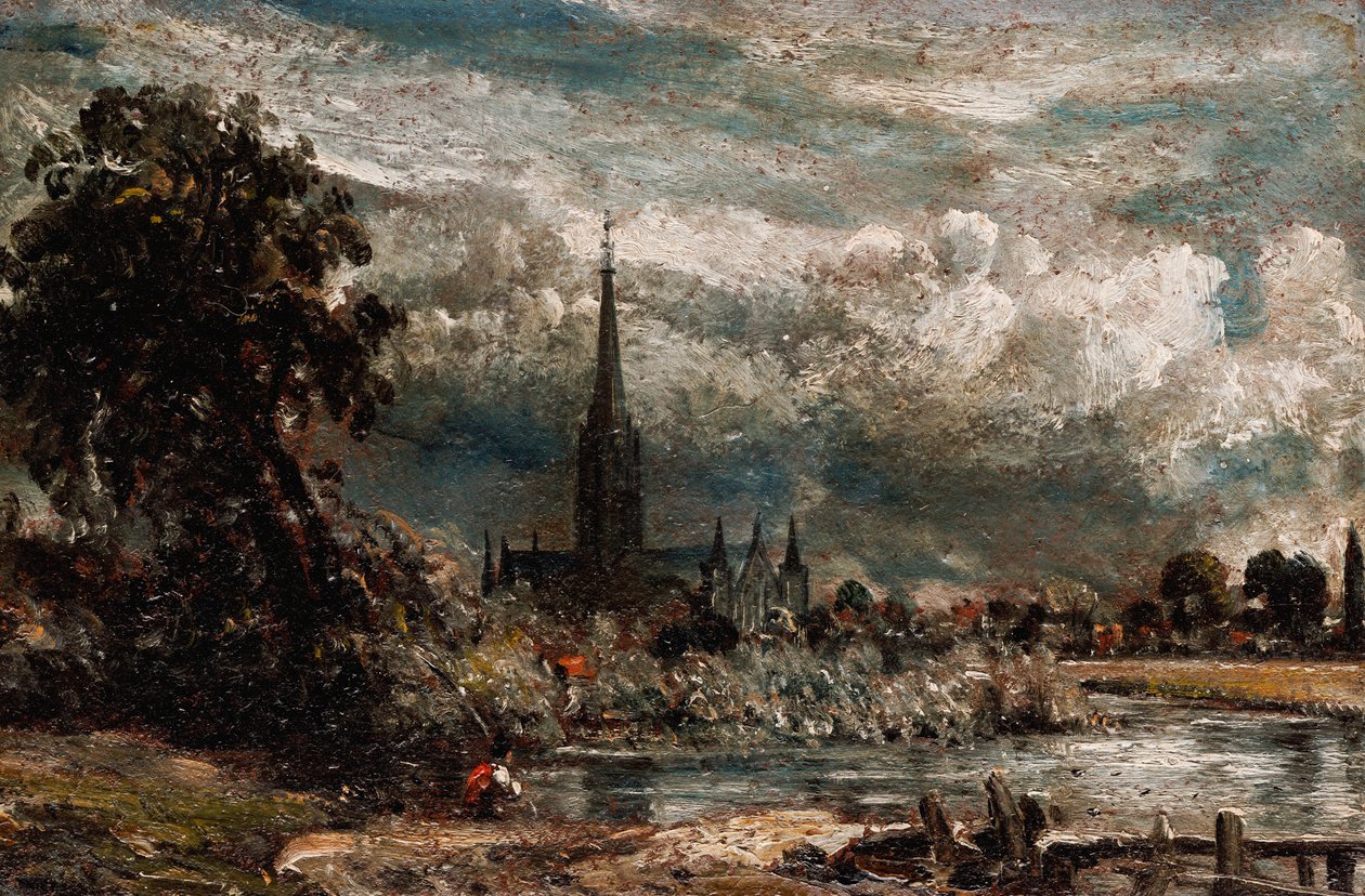 Katedrála v Salisbury z Long Bridge poblíž Fisherton Mill od John Constable