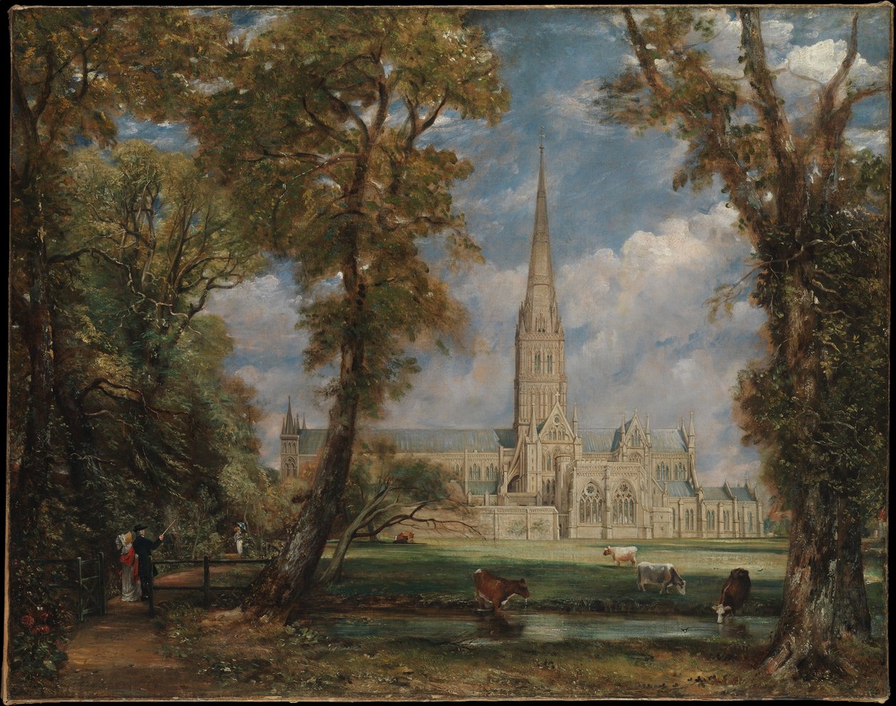 Katedrála v Salisbury z biskupských pozemků od John Constable