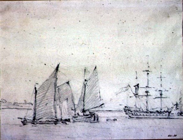 Doprava po Temži (grafit na papíře) od John Constable