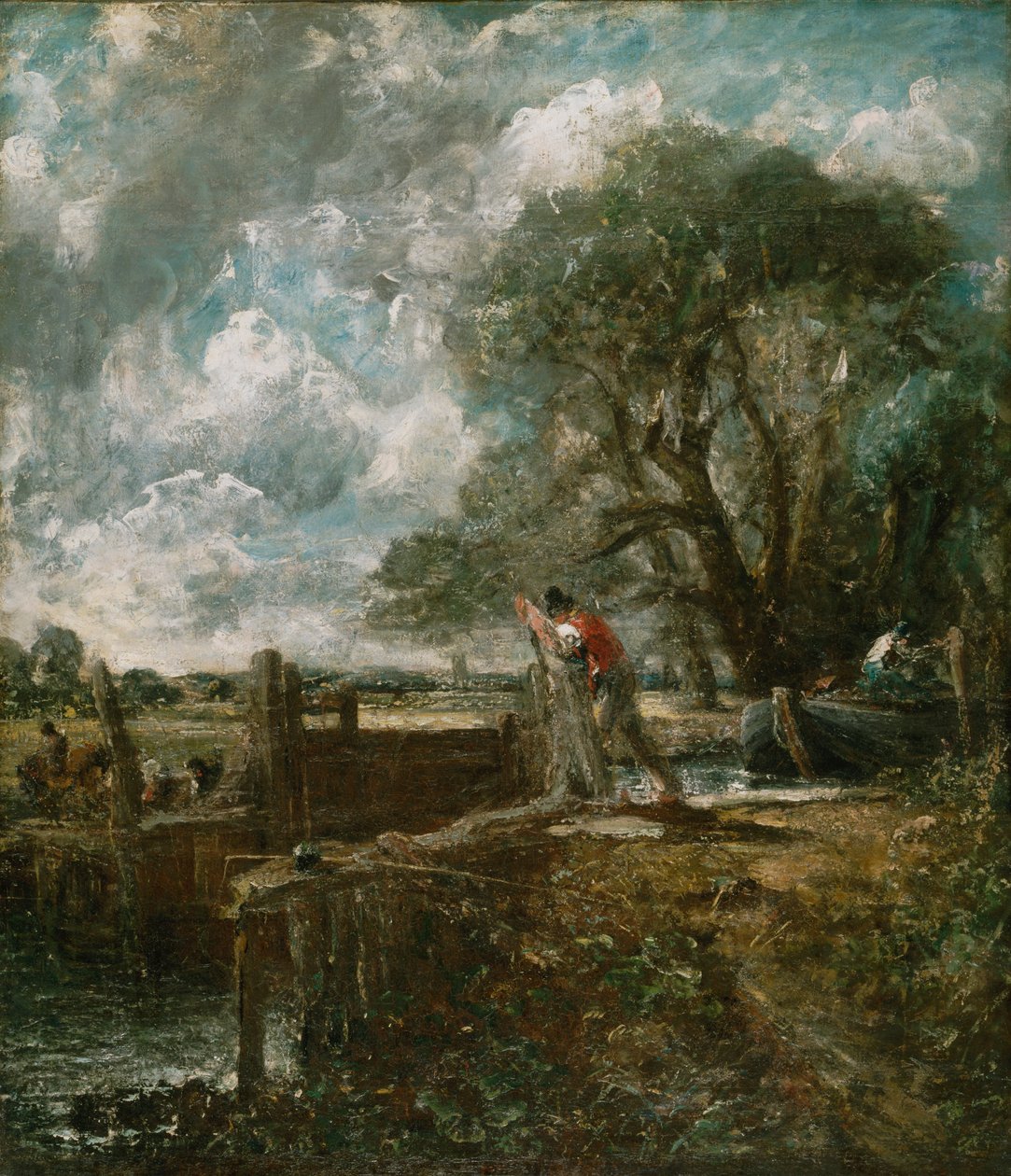 Skica k obrazu "Loď proplouvající zdymadlem" od John Constable